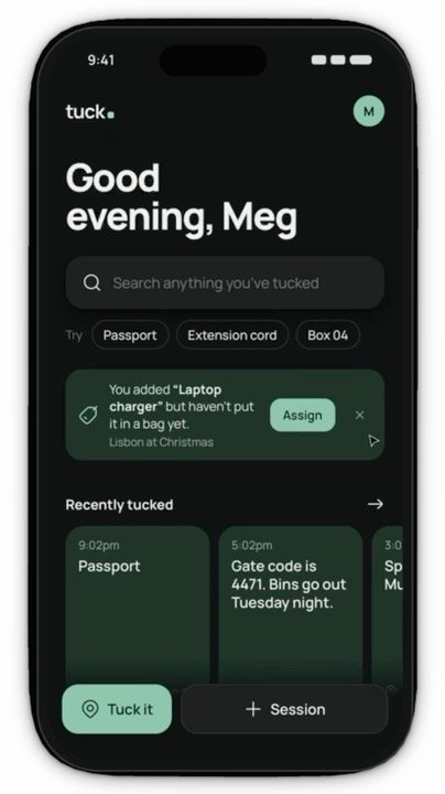 Tuck app walkthrough preview
